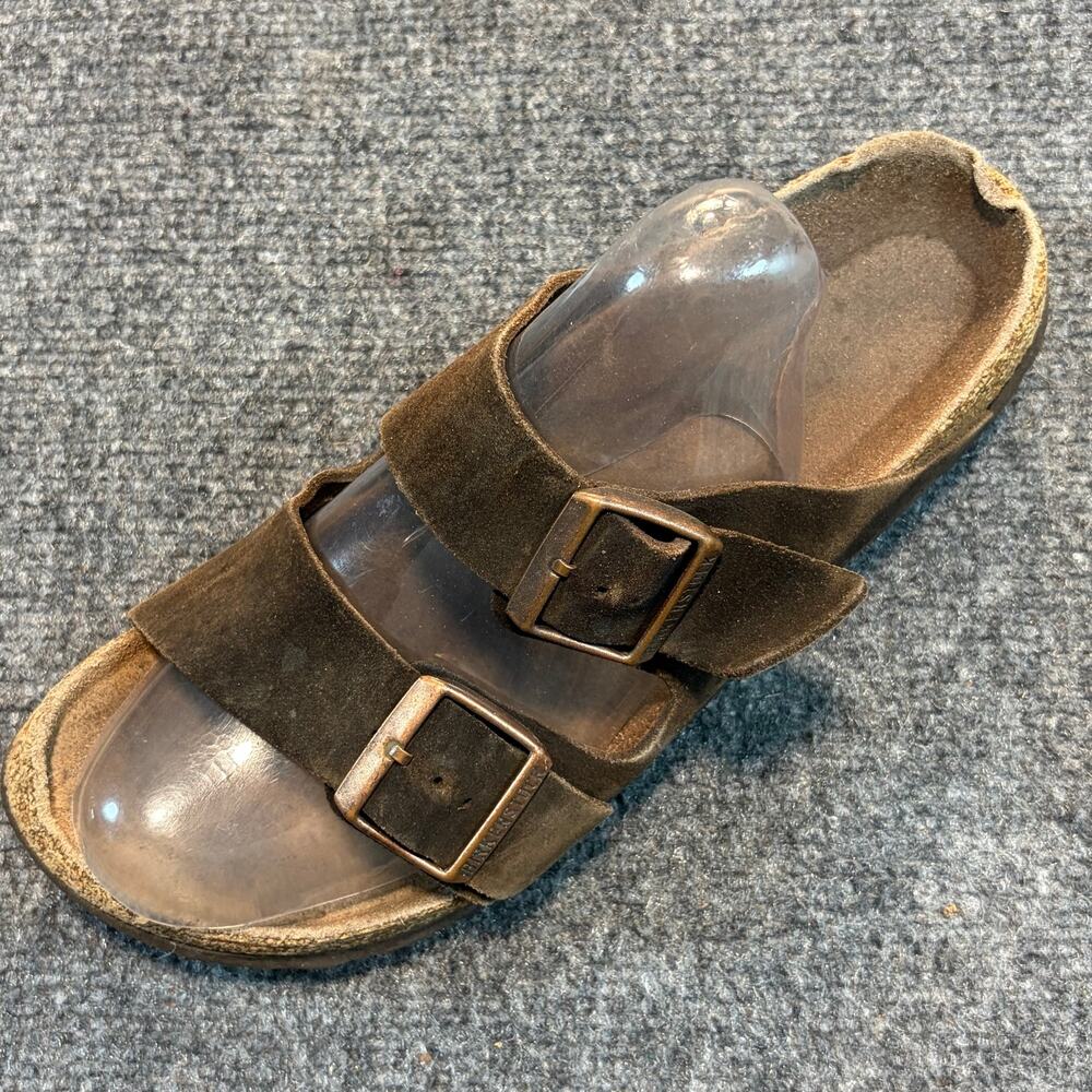 Birkenstock Arizona Brown Suede Leather Soft Footbed Sandals Womens Size 39 US 8